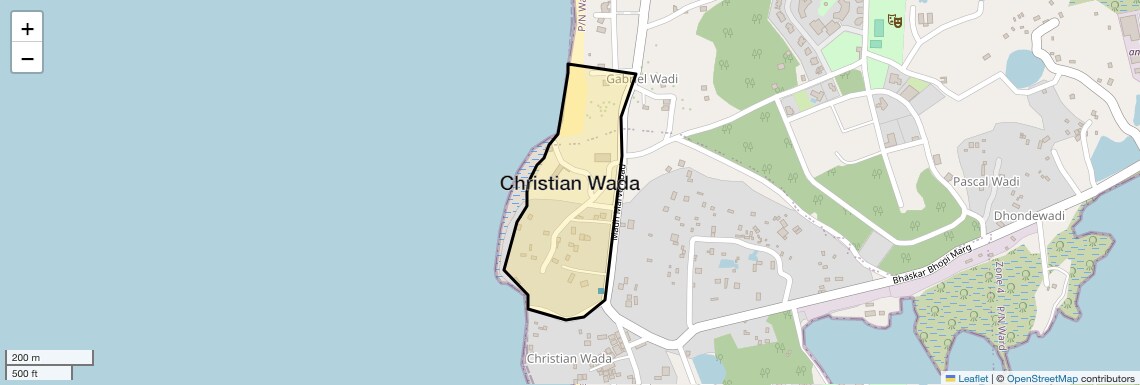 Location Map of Christian Wada, Mumbai