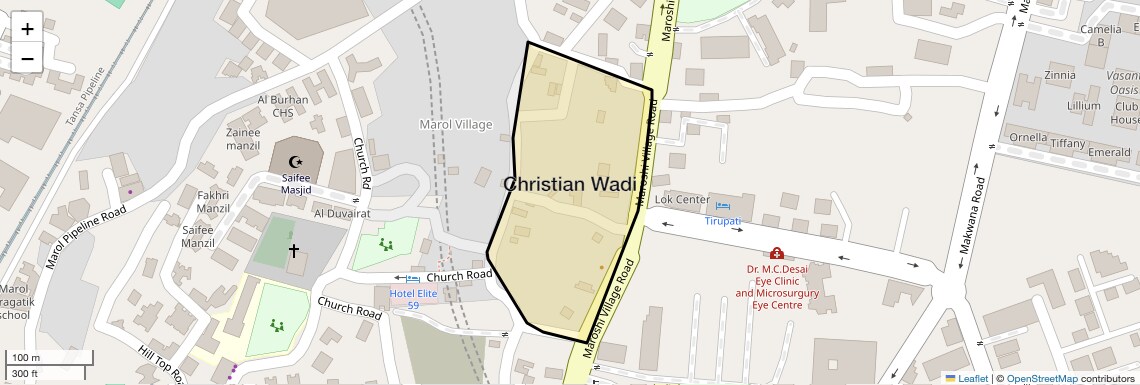 Location Map of Christian Wadi, Mumbai