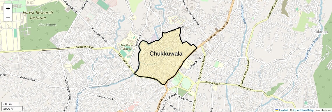 Location Map of Chukkuwala, Dehradun
