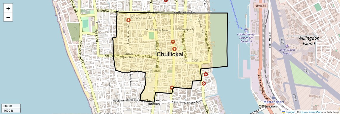 Location Map of Chullickal, Kochi