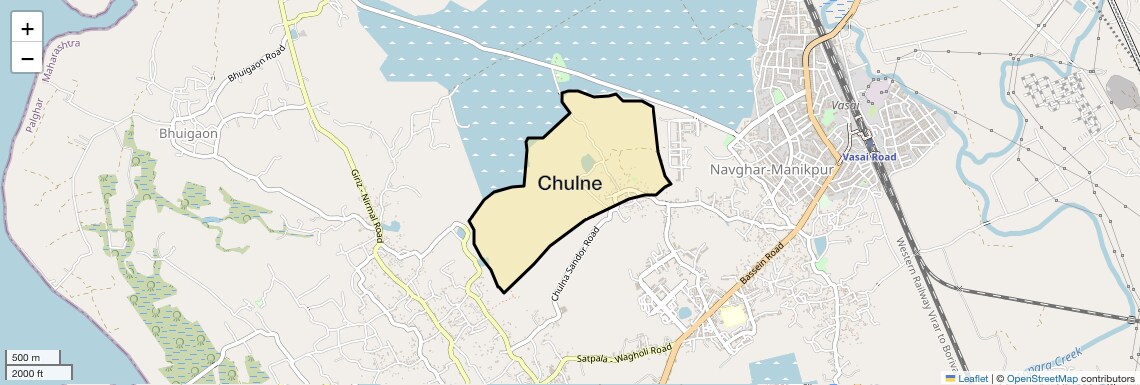 Location Map of Chulne, Palghar