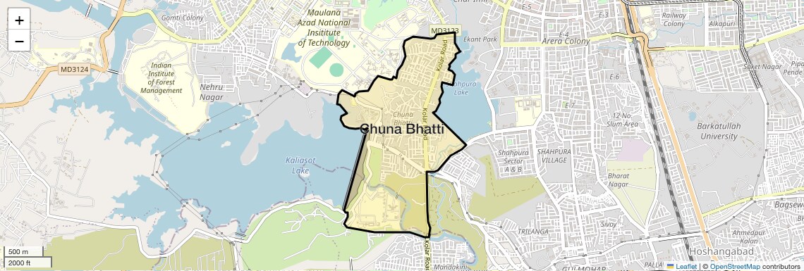 Location Map of Chuna Bhatti, Bhopal