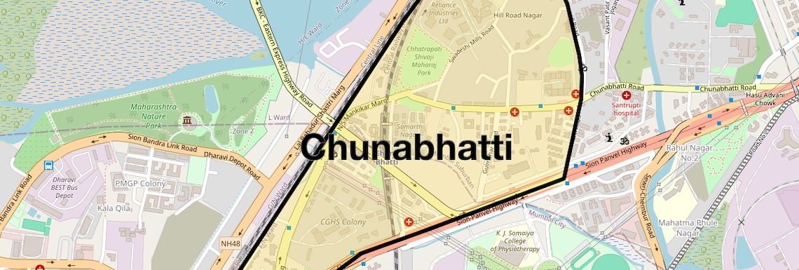 Location Map of Chunabhatti, Mumbai