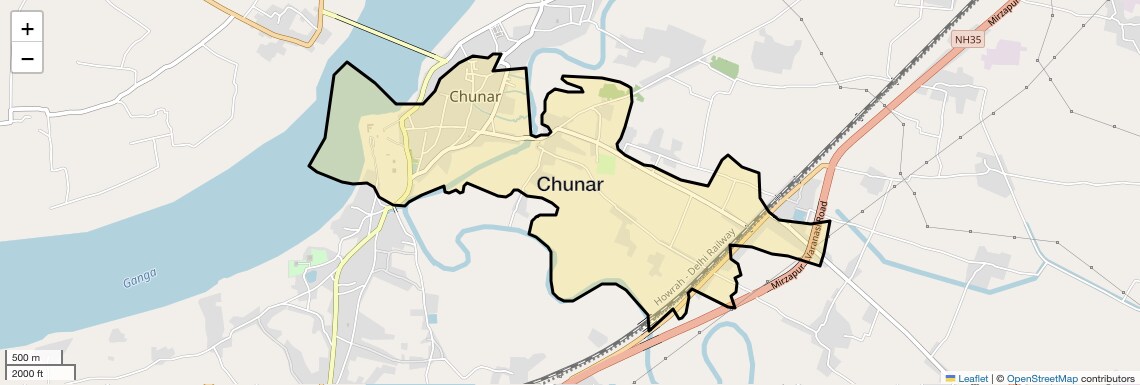 Location Map of Chunar, Varanasi