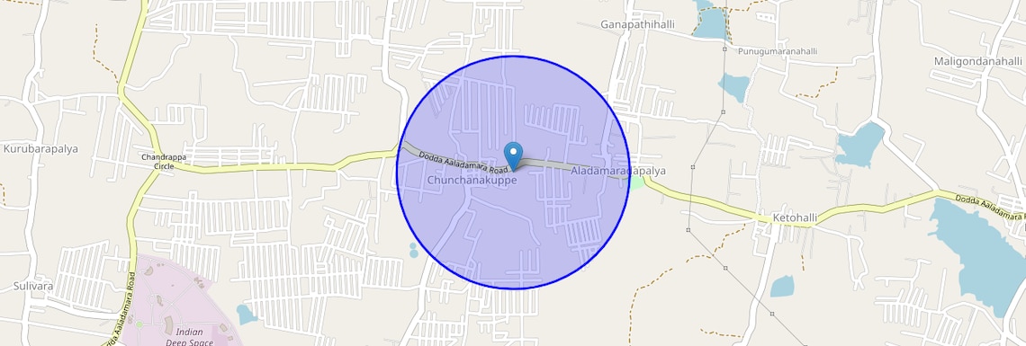 Location Map of Chunchanaguppe, Bangalore
