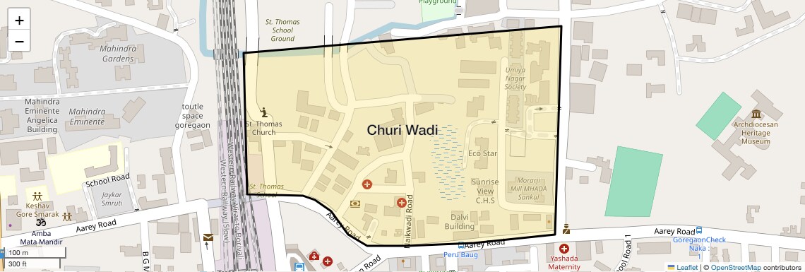 Location Map of Churi Wadi, Mumbai