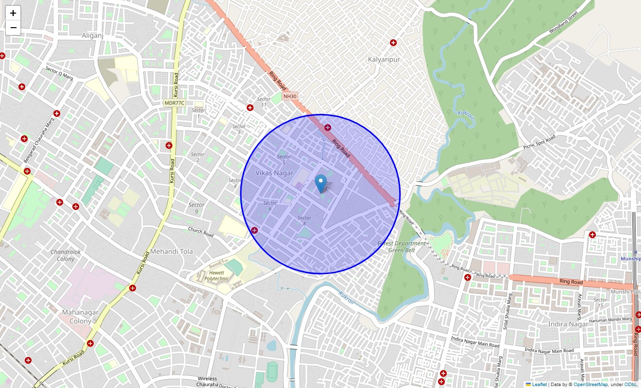 Location Map of CIMAP Colony, Lucknow