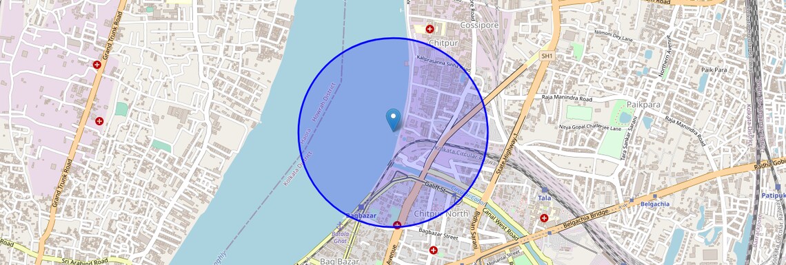 Location Map of Circus Avenue, Kolkata