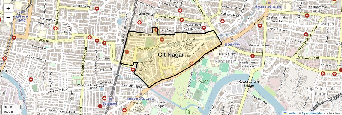 Location Map of Cit Nagar, Chennai