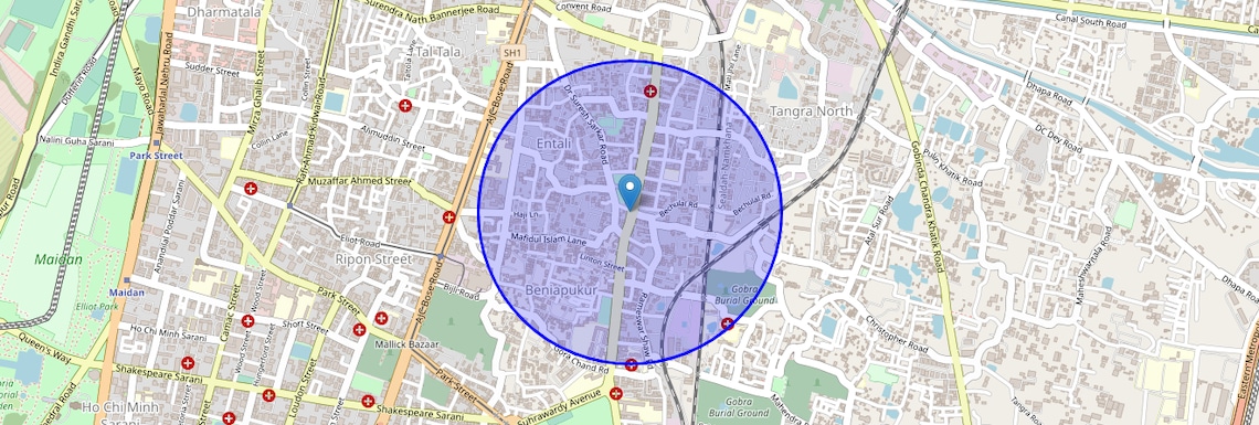 Location Map of CIT Road, Kolkata