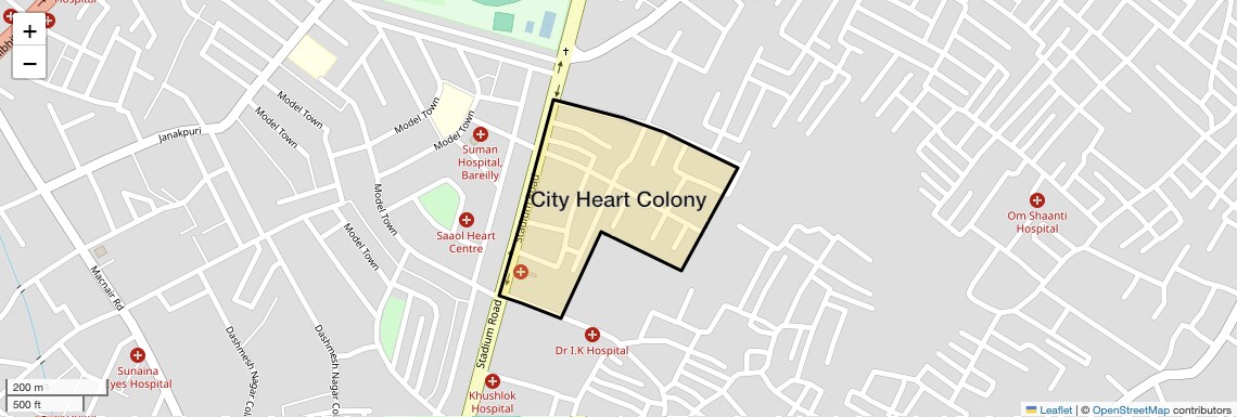 Location Map of City Heart Colony, Bareilly