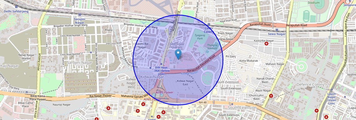 Location Map of Civil Aviation Colony, Delhi