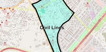 Location Map of Civil Lines, Gurgaon