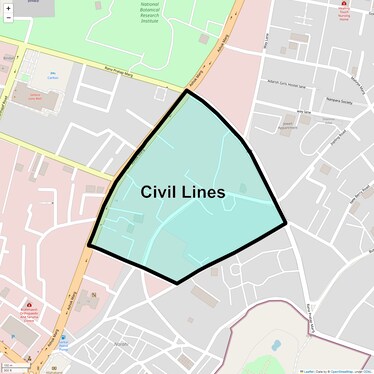Location Map of Civil Lines, Lucknow