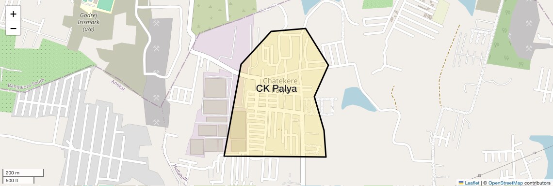 Location Map of CK Palya, Bangalore