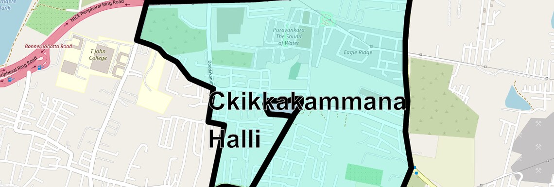 Location Map of Ckikkakammana Halli, Bangalore