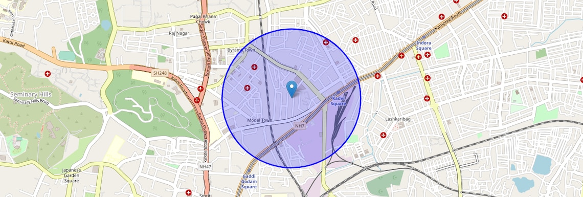 Location Map of Clark Town, Nagpur