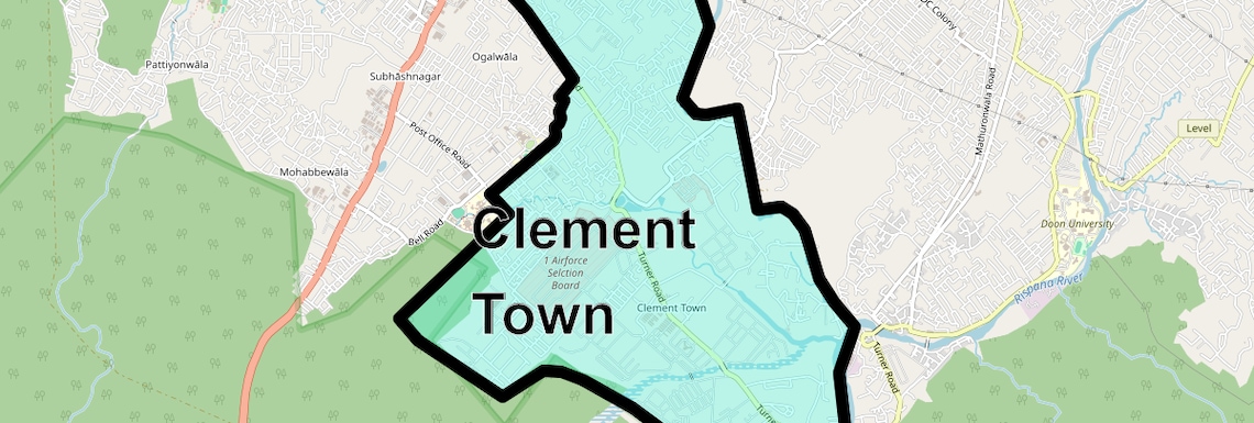 Location Map of Clement Town, Dehradun