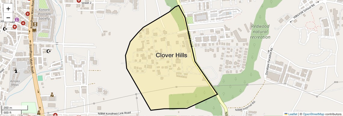 Location Map of Clover Hills, Pune