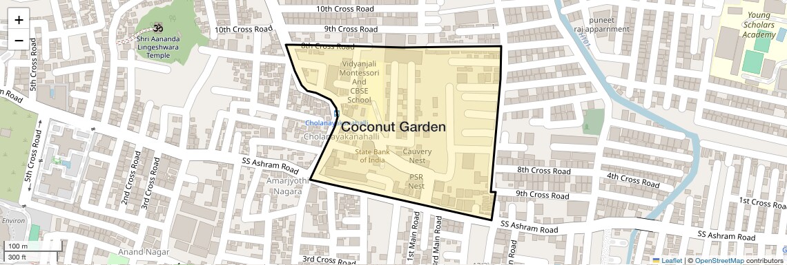 Location Map of Coconut Garden, Bangalore
