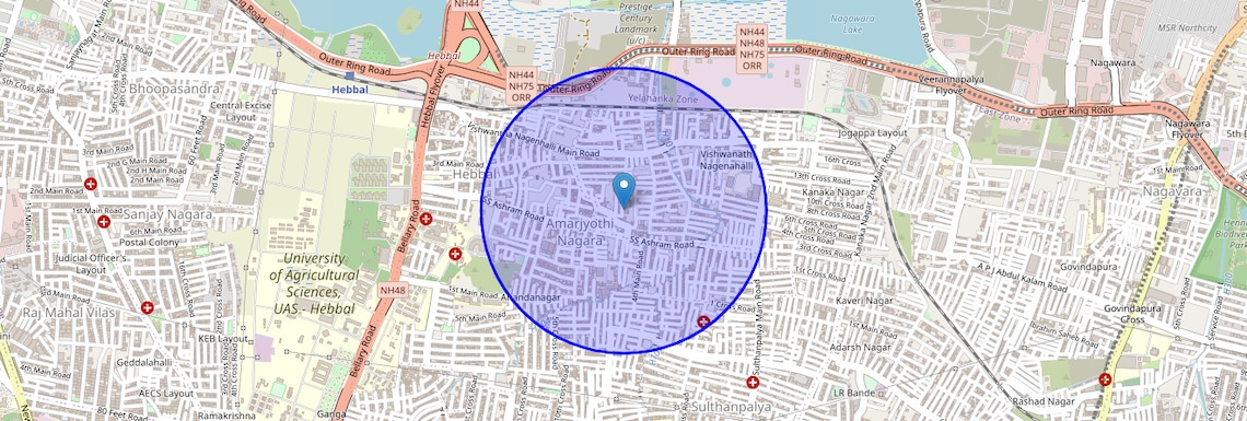 Location Map of Coconut Garden, Bangalore