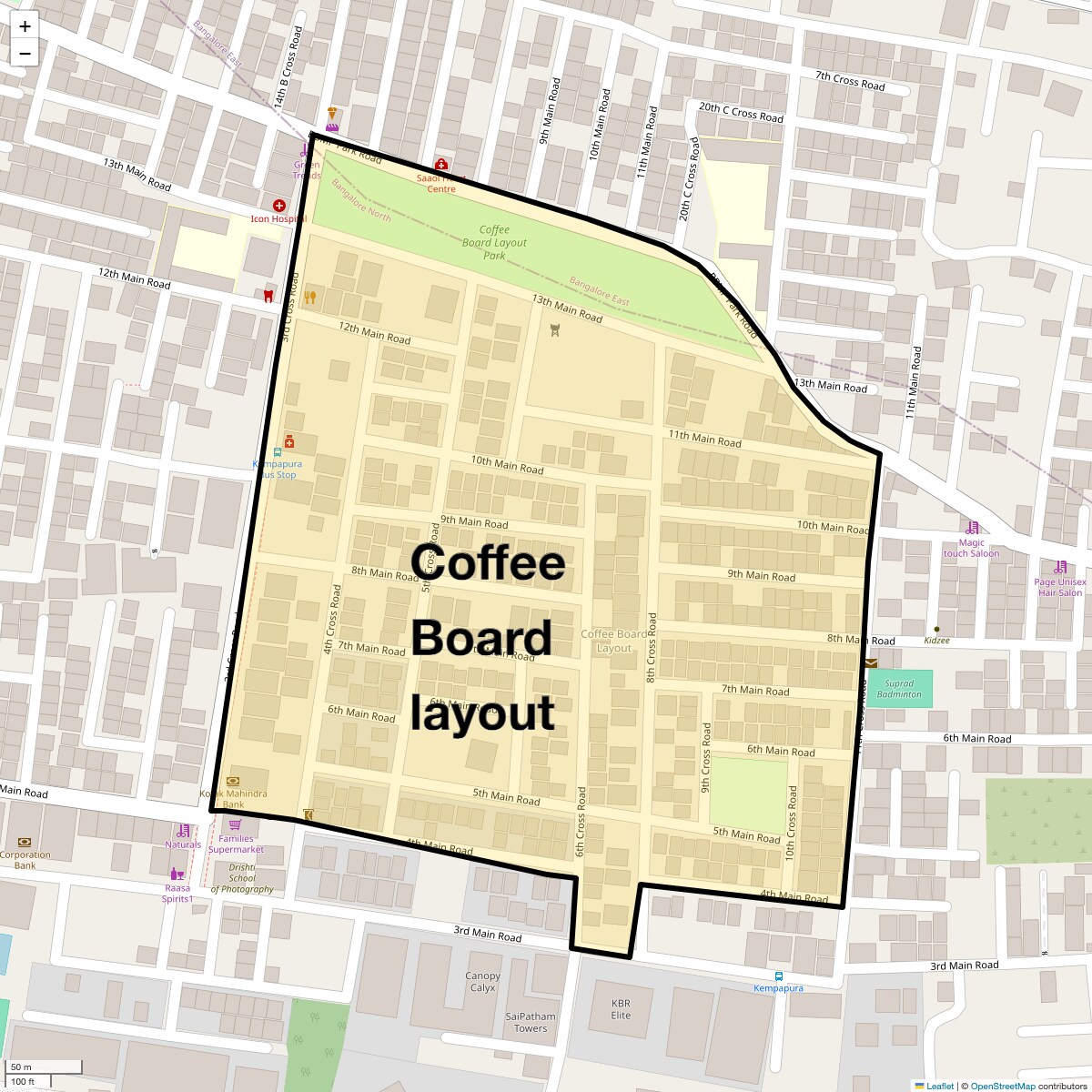 Check Time Travel of Coffee Board Layout, Bangalore