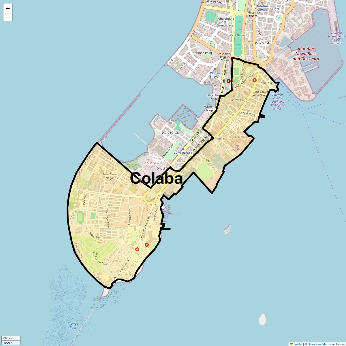 Location Map of Colaba, Mumbai