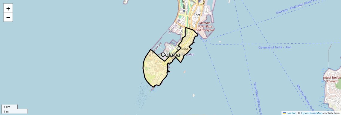 Location Map of Colaba, Mumbai