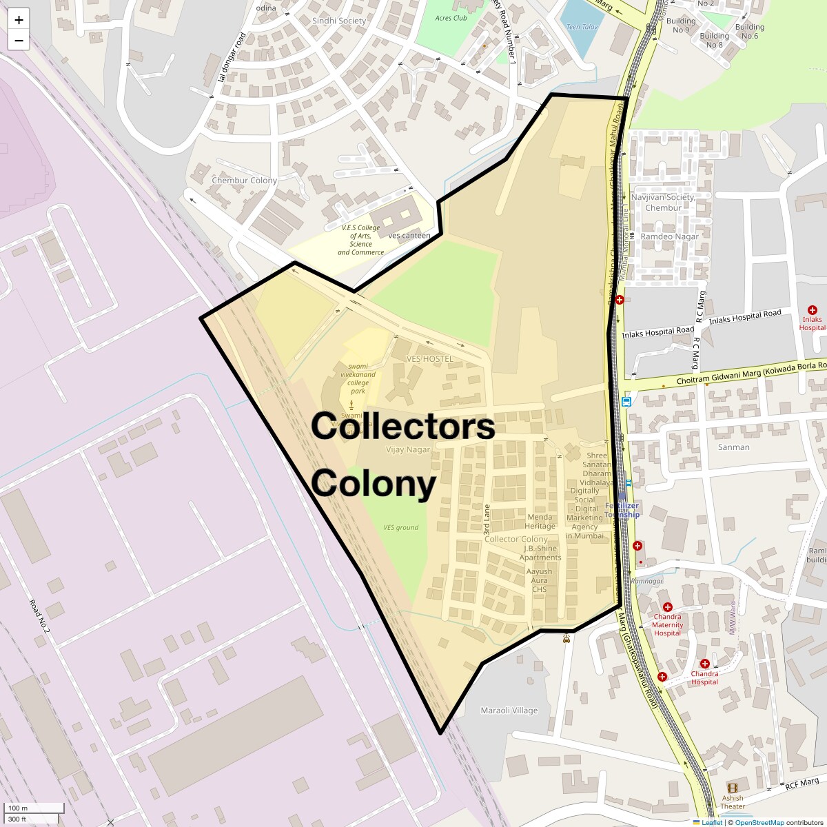 Location Map of Collectors Colony, Mumbai