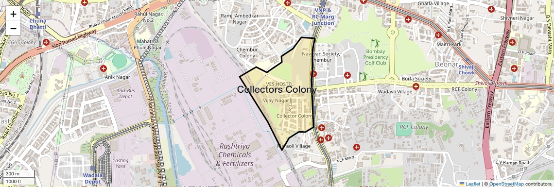 Location Map of Collectors Colony, Mumbai