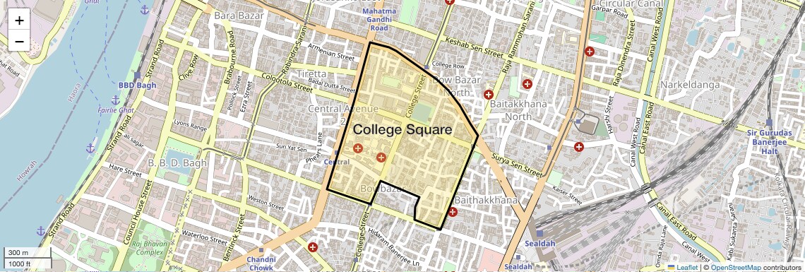 Location Map of College Square, Kolkata