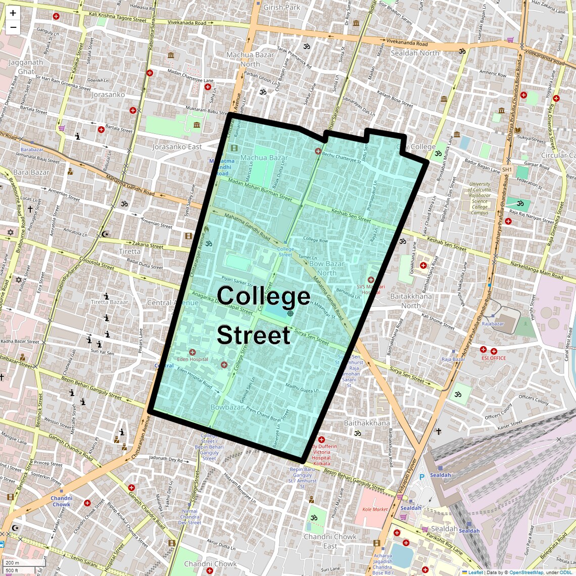 Location Map of College Street, Kolkata
