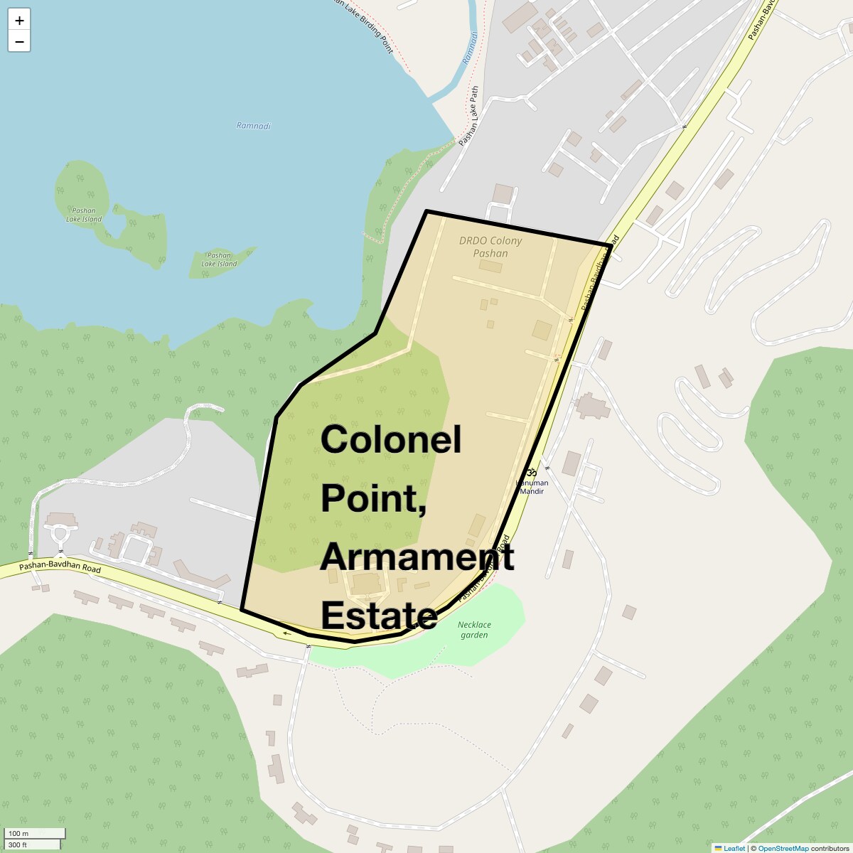 Location Map of Colonel Point, Armament Estate, Pune