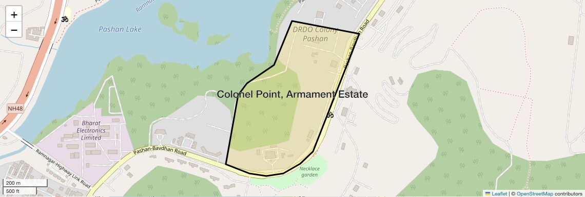 Location Map of Colonel Point, Armament Estate, Pune