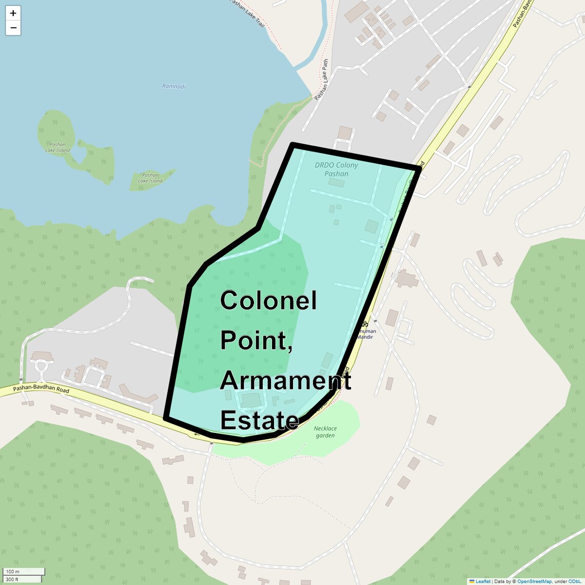 Location Map of Colonel Point, Armament Estate, Pune