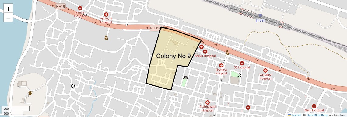 Location Map of Colony No 9, Allahabad