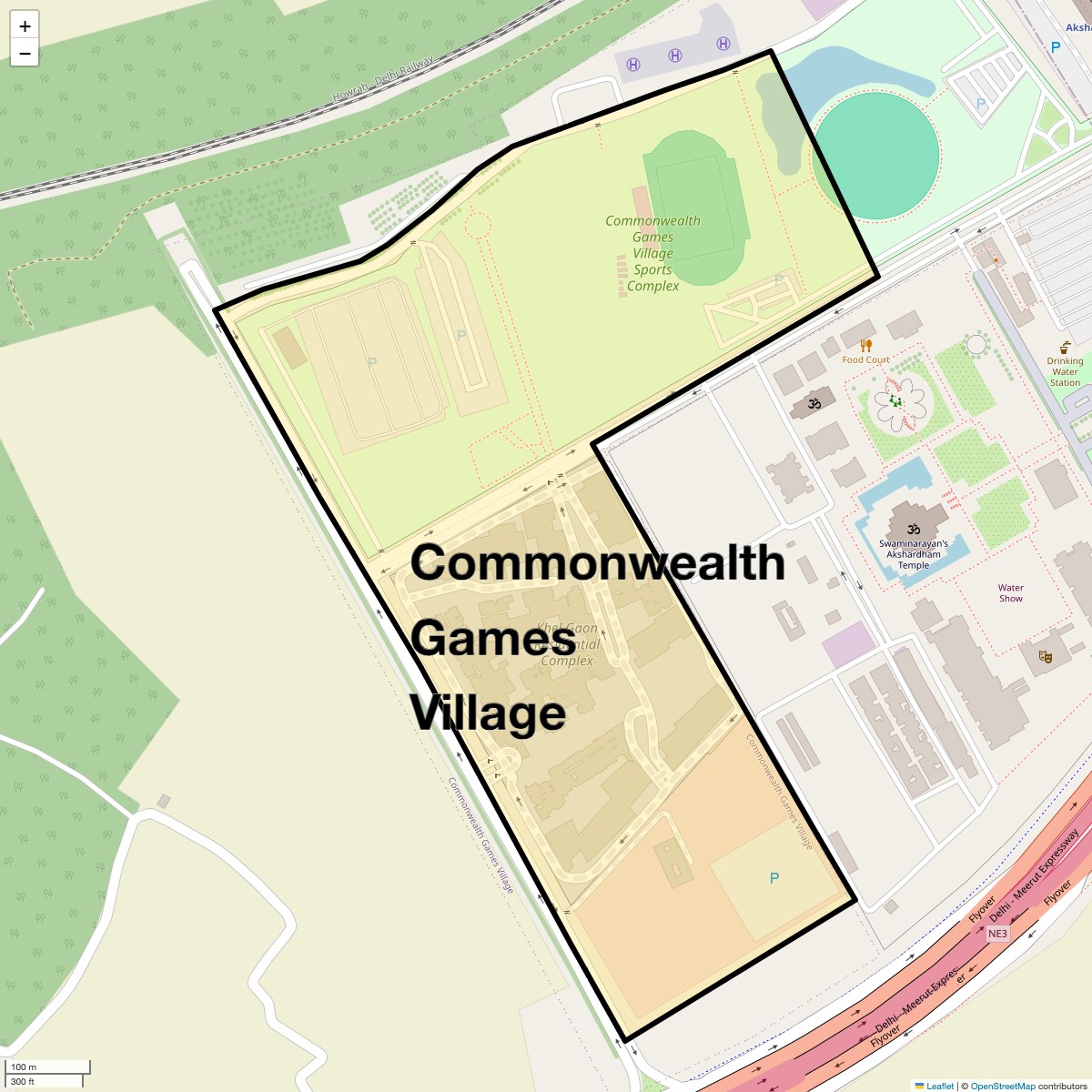 Check Time Travel of Commonwealth Games Village, Delhi