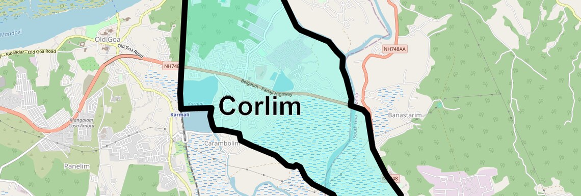 Location Map of Corlim, Goa