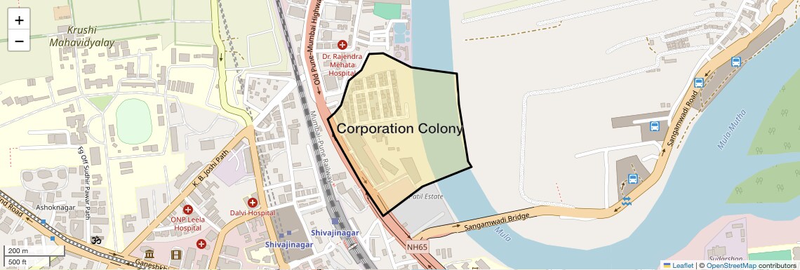 Location Map of Corporation Colony, Pune