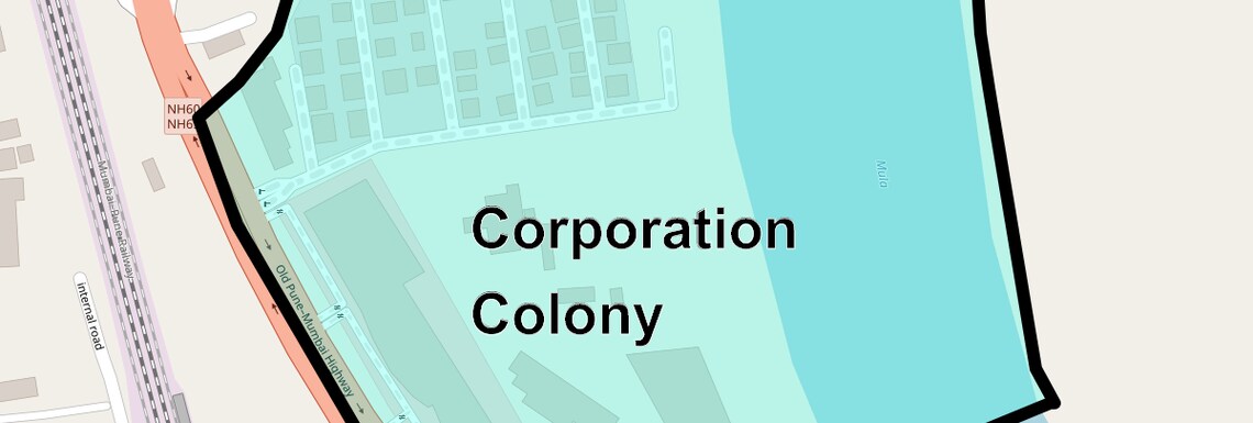 Location Map of Corporation Colony, Pune