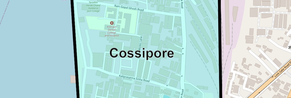 Location Map of Cossipore, Kolkata