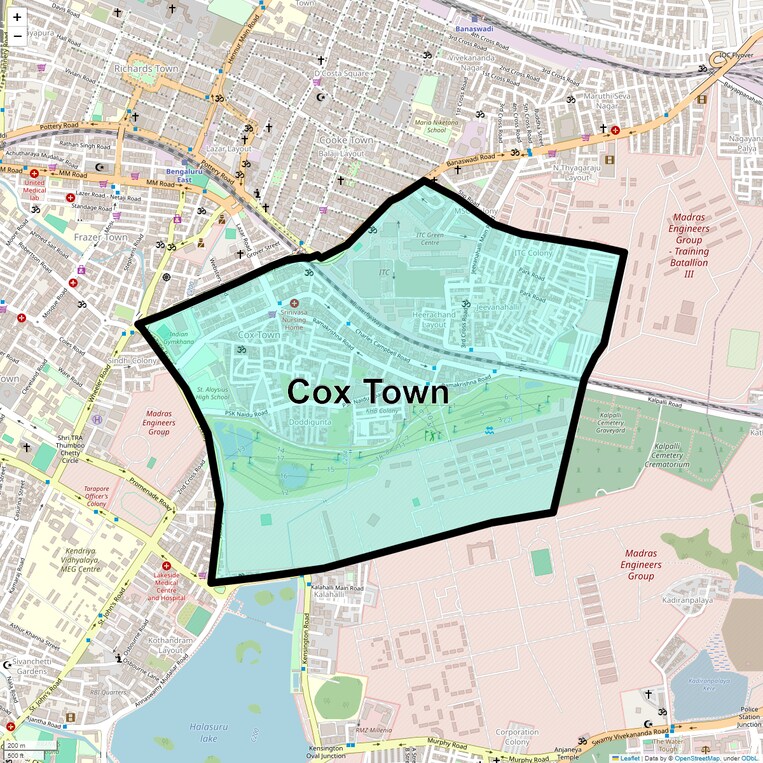 Location Map of Cox Town