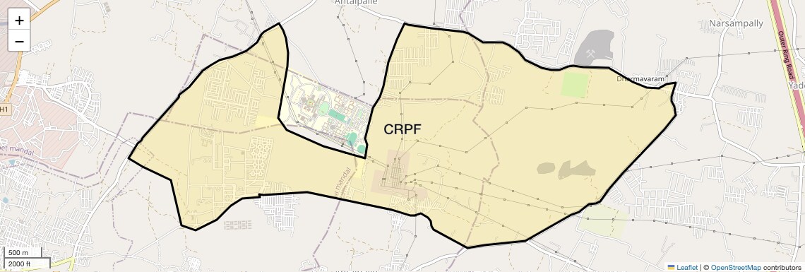 Location Map of CRPF, Hyderabad