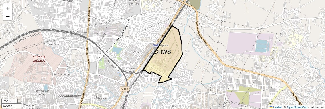 Location Map of CRWS, Bhopal