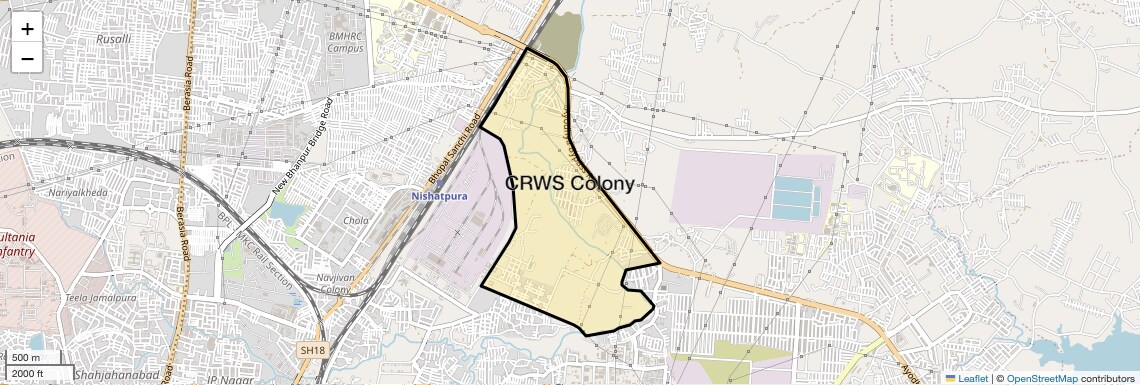 Location Map of CRWS Colony, Bhopal