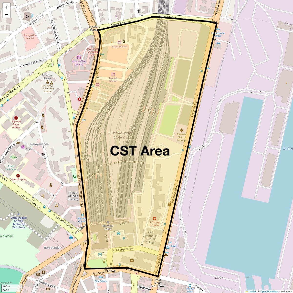 Location Map of Cst Area, Mumbai