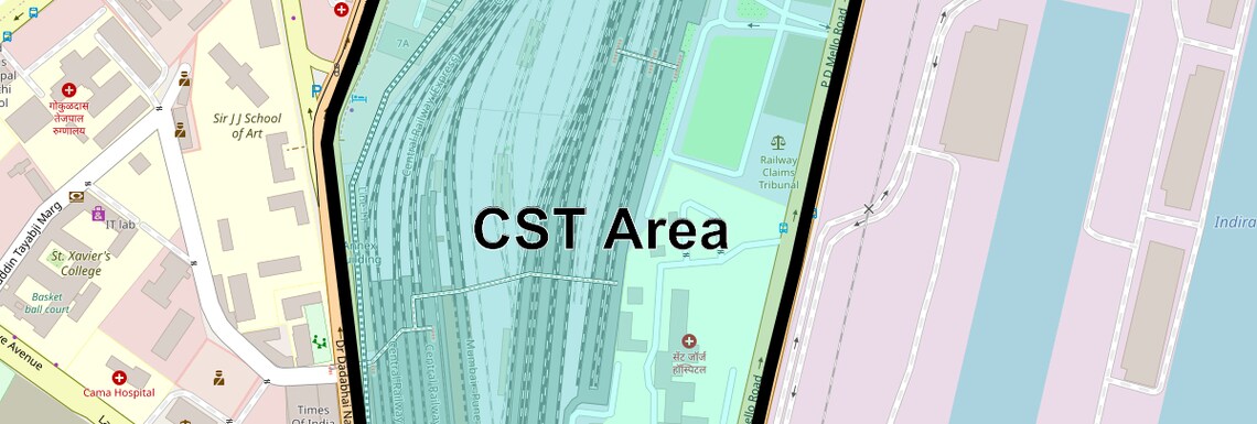 Location Map of Cst Area, Mumbai