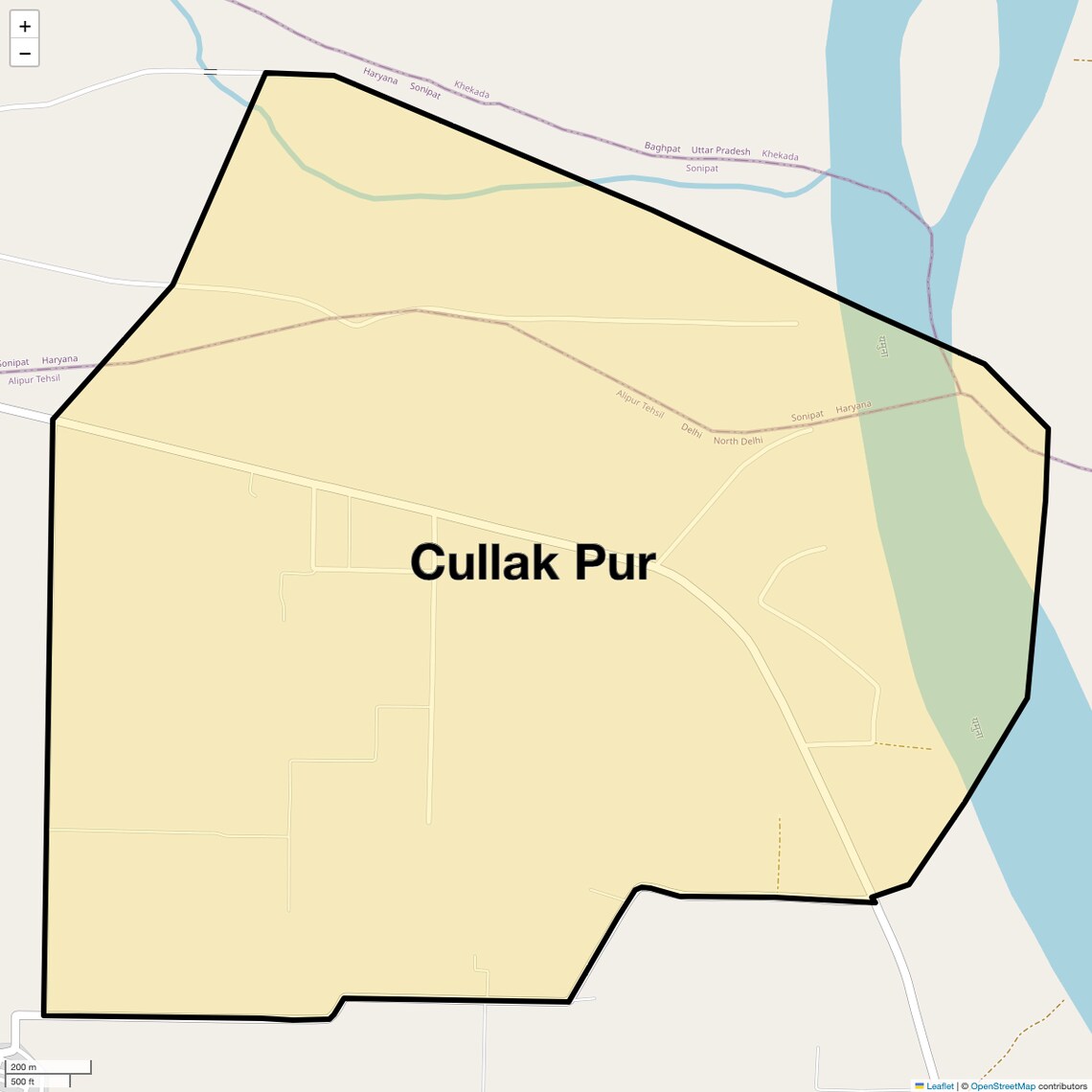 Location Map of Cullak Pur, Delhi