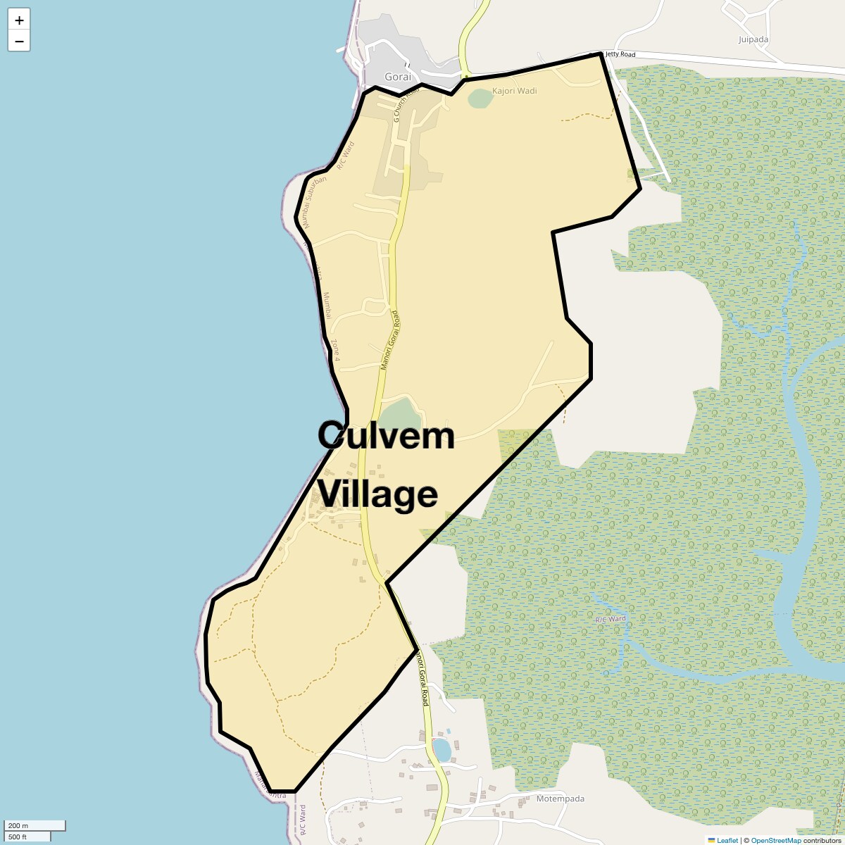 Location Map of Culvem Village, Mumbai