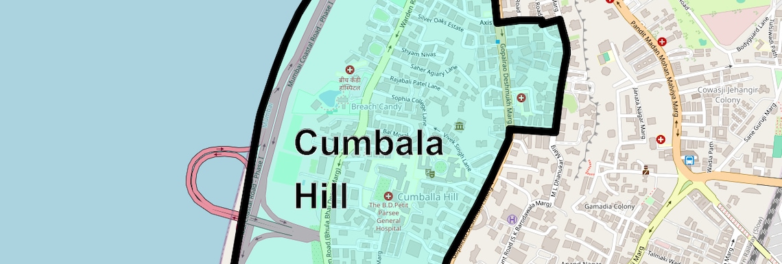 Location Map of Cumbala Hill, Mumbai
